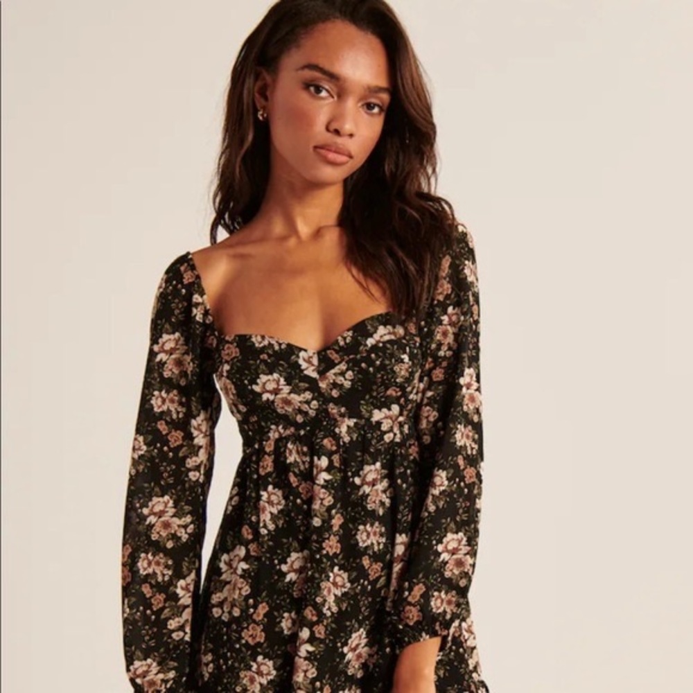 Abercrombie & Fitch Corset Babydoll Mini Dress